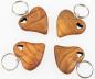 Preview: Holz-Schlüsselanhänger aus geölter Kirsche - Herz in Herz geschwungen