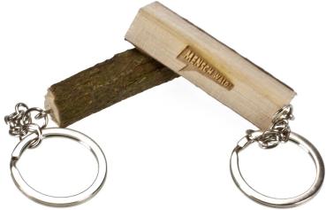 Handgefertigter Holz-Schlüsselanhänger aus Mini-Holzscheiten - Rustikaler Look für den Alltag
