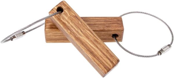 Holz Schlüsselanhänger Stäbchen Form aus Eiche geölt 15 x 15 x 60 mm